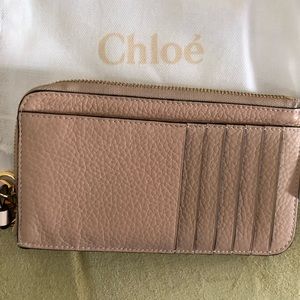 Chloe Leather Wallet Blush Nude